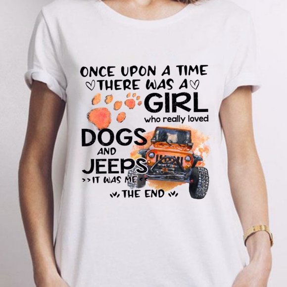 Gildan Tops Jeep Girl T Shirt A Girl Who Really Loved Dogs And